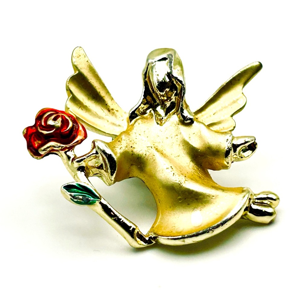 Vintage signed Gigi Giusti Angel brooch holiday pin